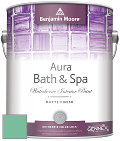 Benjamin Moore Aura 532 Bath & Spa Waterborne Interior Paint Matte Finish краска цвет 592 Rosamilia Green