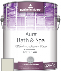 Benjamin Moore Aura 532 Bath & Spa Waterborne Interior Paint Matte Finish краска цвет OC-140 Morning Dew