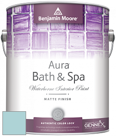 Benjamin Moore Aura 532 Bath & Spa Waterborne Interior Paint Matte Finish краска цвет 723 Spring Rain