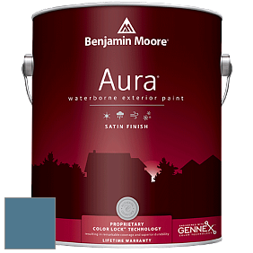 Benjamin Moore Aura 631 Waterborne Exterior Satin Finish краска цвет 1679 Bedford Blue