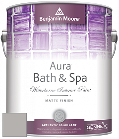 Benjamin Moore Aura 532 Bath & Spa Waterborne Interior Paint Matte Finish краска цвет 1467 Baltic Gray