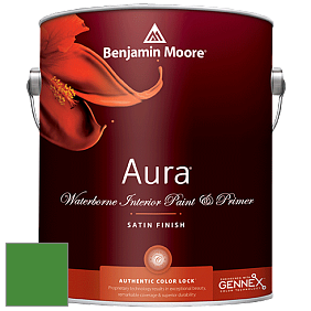 Benjamin Moore Aura 526 Waterborne Interior Satin Finish покрытие цвет 2033-10 Yellow Green