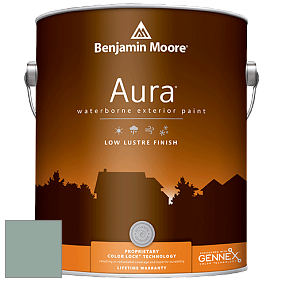 Benjamin Moore Aura 634 Waterborne Exterior Low Lustre Finish краска цвет 704 Del Mar Blue