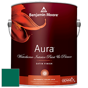 Benjamin Moore Aura 526 Waterborne Interior Satin Finish покрытие цвет RAL 6016 