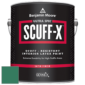 Benjamin Moore 486 Ultra Spec SCUFF-X Interior Satin Finish краска цвет 2043-20 Ming Jade