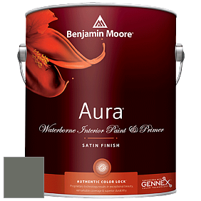 Benjamin Moore Aura 526 Waterborne Interior Satin Finish покрытие цвет 1575 Rainy Afternoon