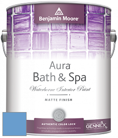 Benjamin Moore Aura 532 Bath & Spa Waterborne Interior Paint Matte Finish краска цвет 817 Brazilian Blue