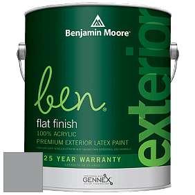 Benjamin Moore Ben 541 Waterborne Exterior Flat Finish краска цвет 1600 Timber Wolf