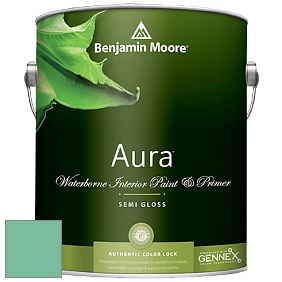 Benjamin Moore Aura 528 Waterborne Interior Semi-gloss Finish краска цвет 592 Rosamilia Green