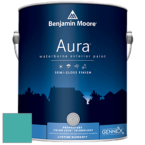 Benjamin Moore Aura 632 Waterborne Exterior Semi-Gloss Finish краска цвет 733 Palm Coast Teal