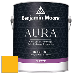 Benjamin Moore Aura 522 Interior Paint - Matte краска цвет 2019-30 Sunflower