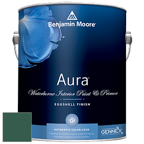 Benjamin Moore Aura 524 Waterborne Interior Eggshell Finish краска цвет 2043-10 Absolute Green