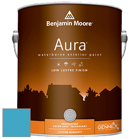 Benjamin Moore Aura 634 Waterborne Exterior Low Lustre Finish краска цвет 2059-40 Yosemite Blue