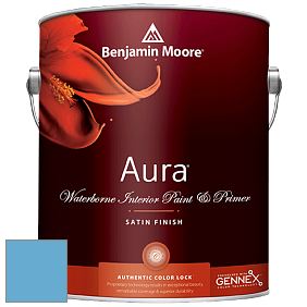 Benjamin Moore Aura 526 Waterborne Interior Satin Finish покрытие цвет 796 Nova Scotia Blue