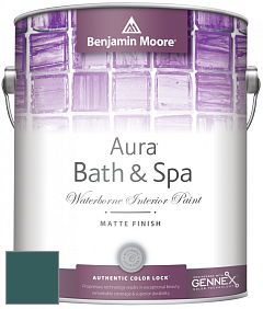 Benjamin Moore Aura 532 Bath & Spa Waterborne Interior Paint Matte Finish краска цвет 735 Deep Sea Green