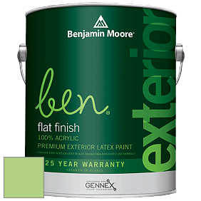 Benjamin Moore Ben 541 Waterborne Exterior Flat Finish краска цвет 557 Leprechaun Green