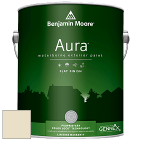 Benjamin Moore Aura 629 Waterborne Exterior Flat Finish краска цвет OC-100 Palace White