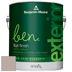 Benjamin Moore Ben 541 Waterborne Exterior Flat Finish краска цвет 2107-50 Sandlot Gray