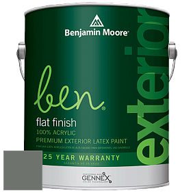 Benjamin Moore Ben 541 Waterborne Exterior Flat Finish краска цвет 1581 Millstone Gray