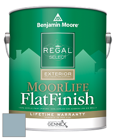 Benjamin Moore W105 Regal Select Exterior Paint-MoorLife Flat Finish краска цвет 1648 Slate Blue