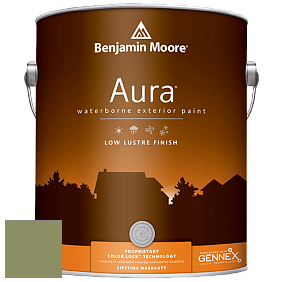 Benjamin Moore Aura 634 Waterborne Exterior Low Lustre Finish краска цвет 433 Forest Hills Green