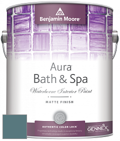 Benjamin Moore Aura 532 Bath & Spa Waterborne Interior Paint Matte Finish краска цвет 720 Bella Blue
