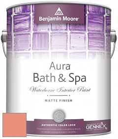 Benjamin Moore Aura 532 Bath & Spa Waterborne Interior Paint Matte Finish краска цвет 019 Salmon Run