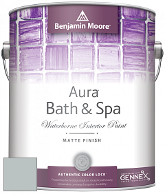 Benjamin Moore Aura 532 Bath & Spa Waterborne Interior Paint Matte Finish краска цвет 1585 Wales Gray