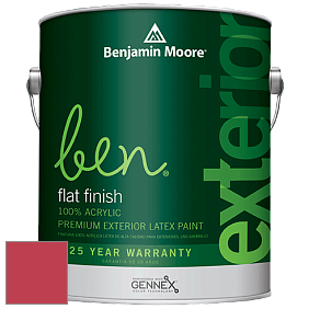 Benjamin Moore Ben 541 Waterborne Exterior Flat Finish краска цвет 2000-20 Tricycle Red