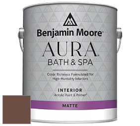 Benjamin Moore Aura 532 Bath & Spa Waterborne Interior Paint Matte Finish краска цвет 2105-10 Forest Brown