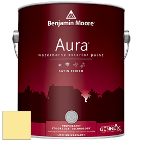 Benjamin Moore Aura 631 Waterborne Exterior Satin Finish краска цвет 2023-50 Lemon Meringue