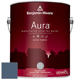Benjamin Moore Aura 631 Waterborne Exterior Satin Finish краска цвет 840 Kensington Blue