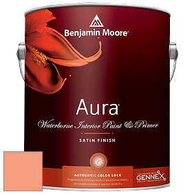 Benjamin Moore Aura 526 Waterborne Interior Satin Finish покрытие цвет 2014-40 Peachy Keen