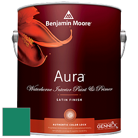 Benjamin Moore Aura 526 Waterborne Interior Satin Finish покрытие цвет 2046-20 Garden Green