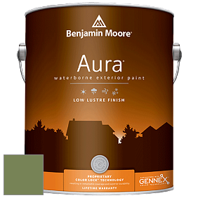 Benjamin Moore Aura 634 Waterborne Exterior Low Lustre Finish краска цвет 546 Courtyard Green