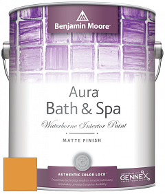 Benjamin Moore Aura 532 Bath & Spa Waterborne Interior Paint Matte Finish краска цвет 308 Golden Vista