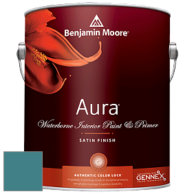 Benjamin Moore Aura 526 Waterborne Interior Satin Finish покрытие цвет 727 Calypso Blue