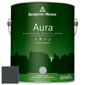 Benjamin Moore Aura 629 Waterborne Exterior Flat Finish краска цвет 2136-10 Black Knight