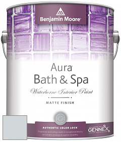 Benjamin Moore Aura 532 Bath & Spa Waterborne Interior Paint Matte Finish краска цвет 1625 Blue Lace