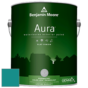 Benjamin Moore Aura 629 Waterborne Exterior Flat Finish краска цвет 734 Tropical Teal