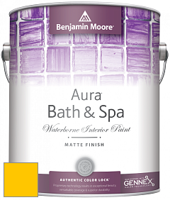 Benjamin Moore Aura 532 Bath & Spa Waterborne Interior Paint Matte Finish краска цвет 2022-10 Yellow