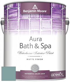 Benjamin Moore Aura 532 Bath & Spa Waterborne Interior Paint Matte Finish краска цвет 711 Boca Raton Blue