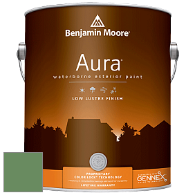 Benjamin Moore Aura 634 Waterborne Exterior Low Lustre Finish краска цвет 566 Bunker Hill Green
