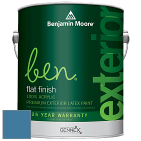 Benjamin Moore Ben 541 Waterborne Exterior Flat Finish краска цвет 804 Chicago Blues