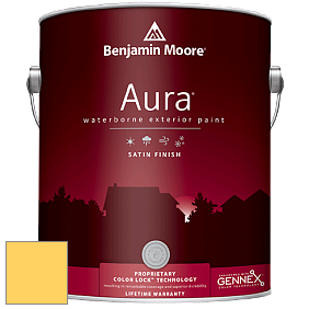 Benjamin Moore Aura 631 Waterborne Exterior Satin Finish краска цвет 341 Fiesta Yellow