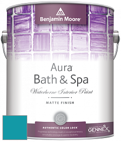 Benjamin Moore Aura 532 Bath & Spa Waterborne Interior Paint Matte Finish краска цвет 761 Meridian Blue