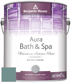 Benjamin Moore Aura 532 Bath & Spa Waterborne Interior Paint Matte Finish краска цвет 712 Fort Pierce Green