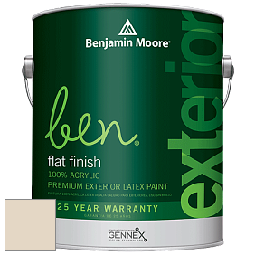 Benjamin Moore Ben 541 Waterborne Exterior Flat Finish краска цвет 964 White Sand