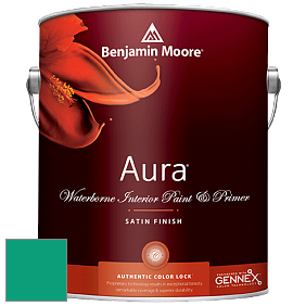 Benjamin Moore Aura 526 Waterborne Interior Satin Finish покрытие цвет 2046-30 Cayman Lagoon