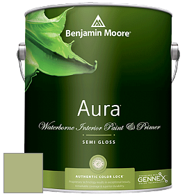 Benjamin Moore Aura 528 Waterborne Interior Semi-gloss Finish краска цвет 543 Woodland Hills Green